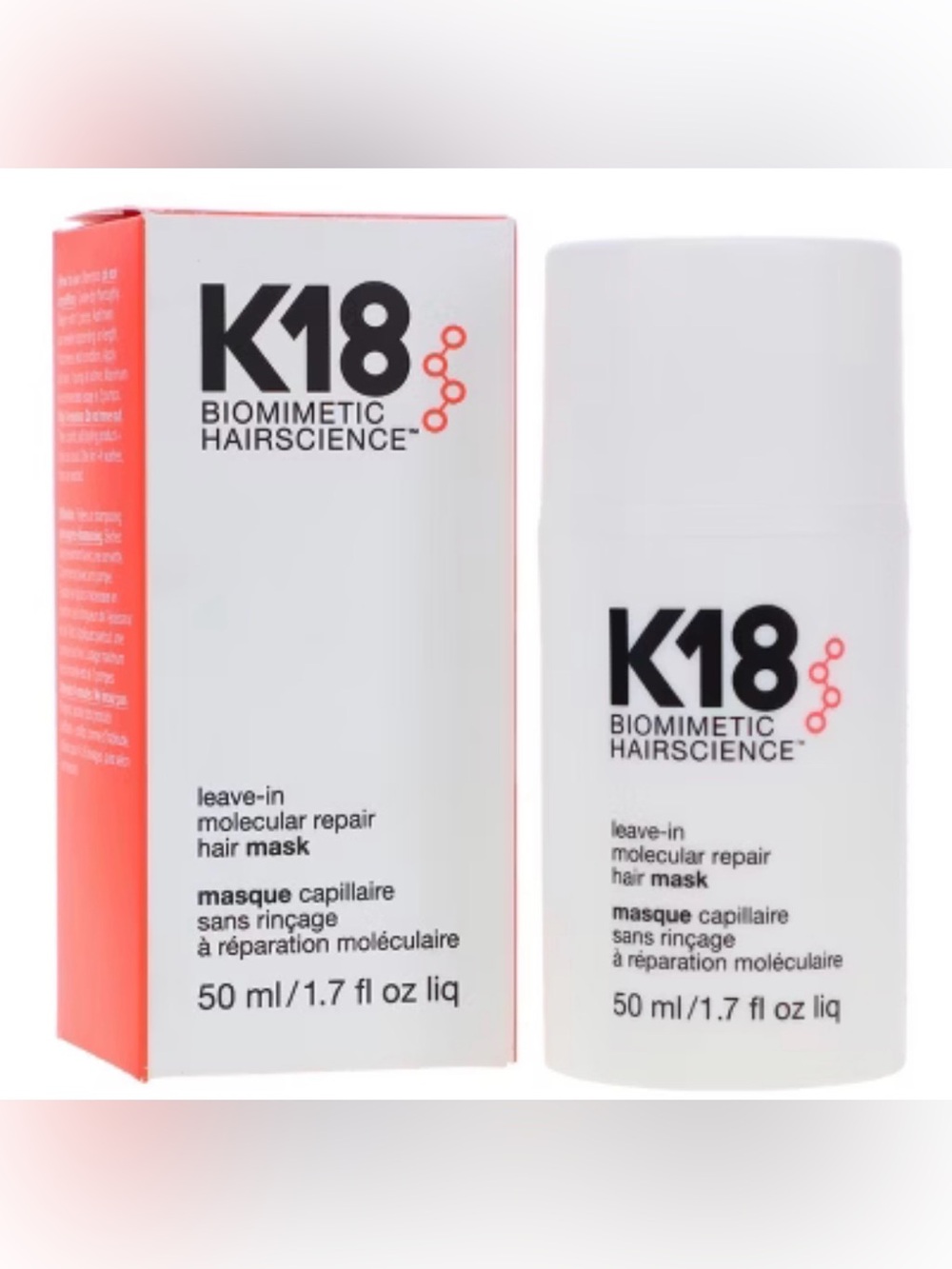 NWT K18 Biomimetic HairScience Leave-In Molecular Repair Hair Mask 1.7 Fl oz.
